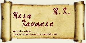 Miša Kovačić vizit kartica